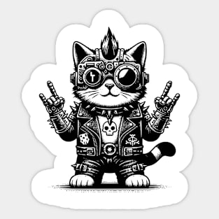 Gothic Punk Cat Sticker